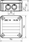 Коробка распределительная 114х114х57мм IP66 T 60 7х25 свет. сер. OBO 2007061