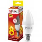 Лампа светодиодная LED-СВЕЧА-VC 8Вт 230В E14 3000К 720лм IN HOME 4690612020426