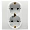  - Legrand Etika Бел 2-я Розетка с/з со шторками, авт. клем. 672233