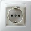  - Розетка 1-м СП Simon15 16А IP44 250В с заземл. Schuko защ. шторки с крышкой винт. клеммы бел. Simon 1590450-030