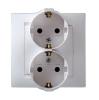  - Розетка 2-м СП Simon15 16А IP20 250В с заземл. винт. клеммы бел. Simon 1590459-030