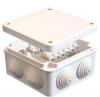  - Коробка распределительная ОП 105х105х56мм IP54 с клемм. 7 выходов 4 гермоввода 10А 12 контактов крышка на винтах бел. Epplast 110043