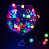  - Гирлянда "Мультишарики" 10м d17.5мм 80LED мультиколор провод темно-зел. ПВХ 6Вт 220В IP44 (с контроллером) Neon-Night 303-509-6