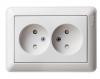  - Розетка 2-м СП W59 16А IP20 без заземл. защ. шторки бел. SE RS16-254-18