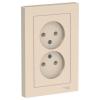  - Розетка 2-м СП AtlasDesign 16А IP20 без заземл. в сборе беж. SE ATN000220