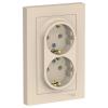  - Розетка 2-м СП AtlasDesign 16А IP20 с заземл. в сборе беж. SE ATN000224