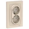  - Розетка 2-м СП AtlasDesign 16А IP20 с заземл. защ. шторки в сборе беж. SE ATN000226