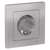  - Розетка 1-м СП AtlasDesign 16А IP20 с заземл. защ. шторки в сборе алюм. SE ATN000344