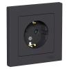  - Розетка 1-м СП AtlasDesign 16А IP20 с заземл. защ. шторки в сборе карбон SE ATN001044