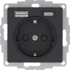  - Розетка AtlasDesign 16А с 2-мя заряд. устройствами USB тип A+C 5В/2.4А 2х5В/1.2А механизм карбон SE ATN001032