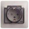  - Розетка 1-м СП Glossa 16А IP44 с заземл. защ. шторки с крышкой в сборе бел. SE GSL000148