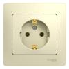  - Розетка 1-м СП Glossa 16А IP20 с заземл. в сборе беж. SE GSL000242