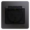  - Розетка 1-м СП Glossa 16А IP44 250В с заземл. защ. шторки с крышкой в сборе графит SE GSL001348