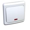  - Переключатель проходной 1-кл. СП Этюд 10А IP20 с подсветкой бел. SE BC10-007B