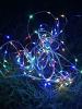  - Гирлянда светодиодная "Разноцветные нити" 100LED 7м (4м+3м) мультиколор на солнечной батарее аккумулятор AA NI-MH 600мАч IP44 КОСМОС KOC_SOL196