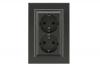  - Розетка 2-м СП Karea 16А IP20 с/з дым. металлик Makel 56050082