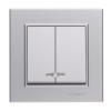  - Выключатель 2-кл. СП Karea 10А IP20 сереб. Makel 56065003